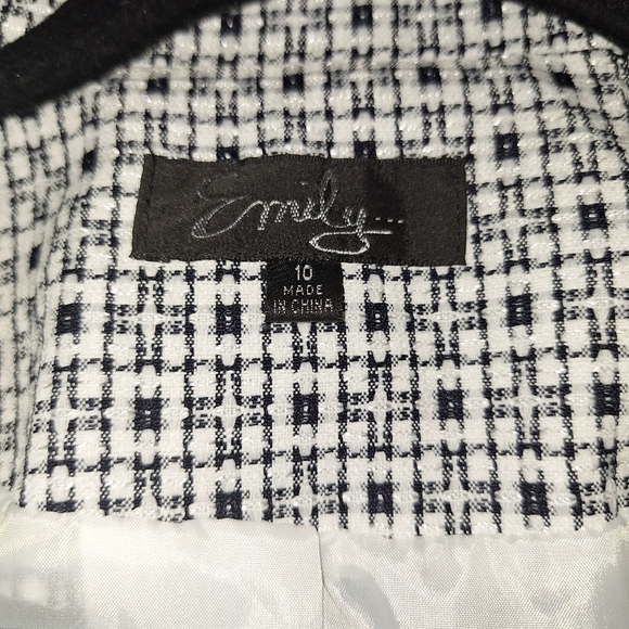 Emily White Black Business One Button Front Jacket Size 10 - Picture 4 of 13